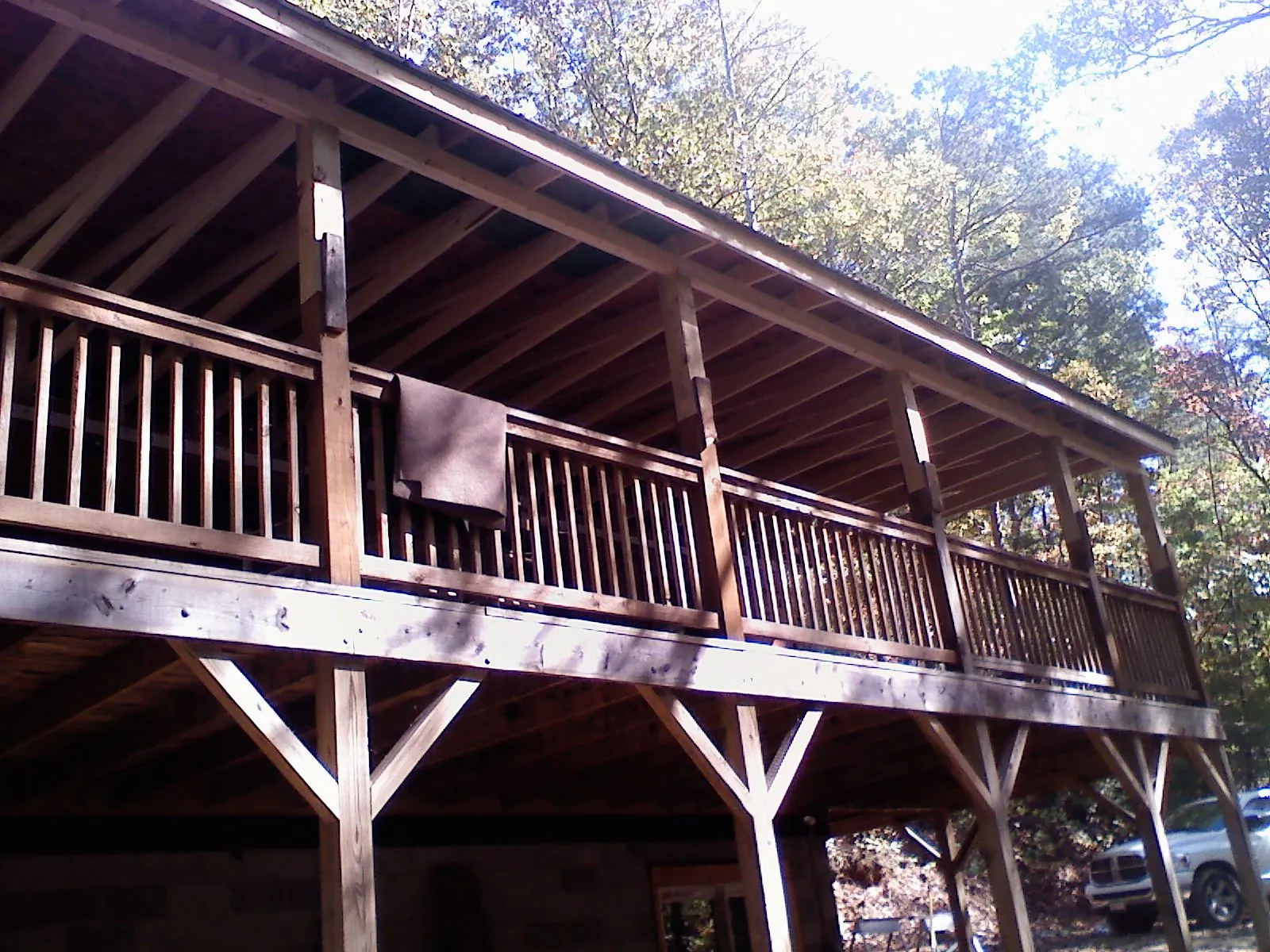 Timber framing under a new elevated porch and deck — Roof Leak Repair in Paul by Roofing Brothers